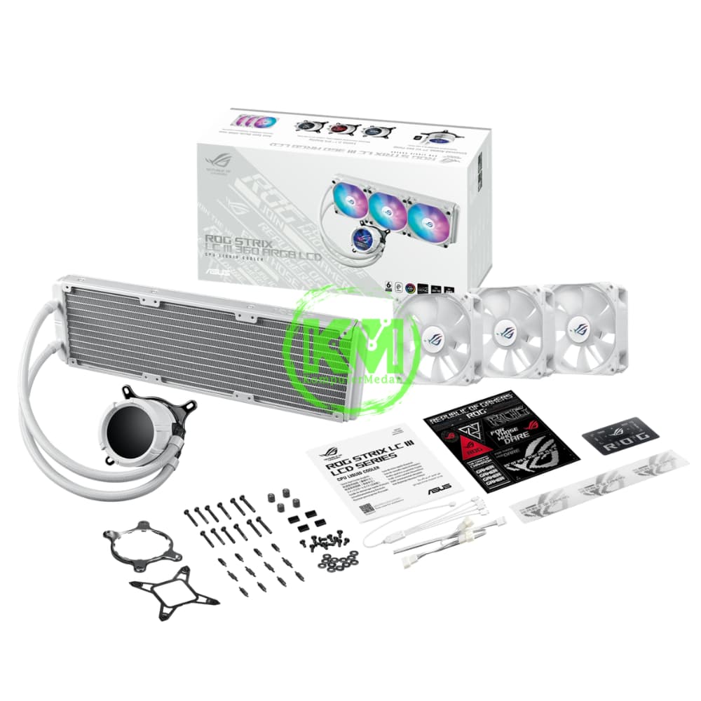 ASUS ROG STRIX LC III 360 ARGB LCD WHITE AIO LIQUID COOLER FAN - Image 6