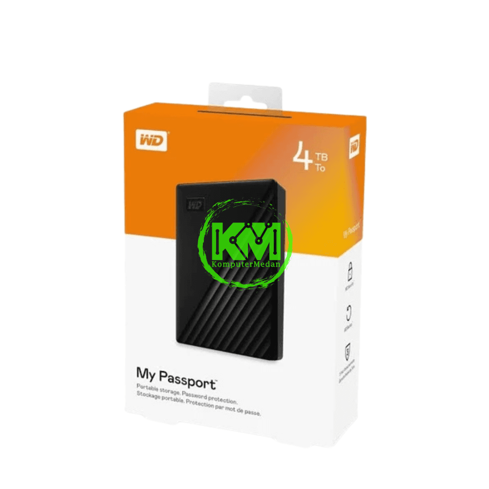 WD MY PASSPORT 4TB BLACK FREE POUCH EXTERNAL HDD