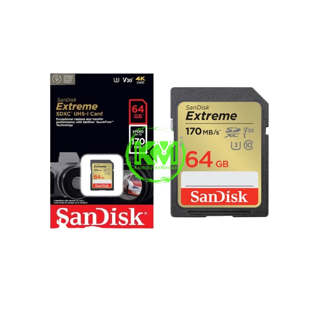 SANDISK SDCARD EXTREME 64GB 170MB MEMORY CARD