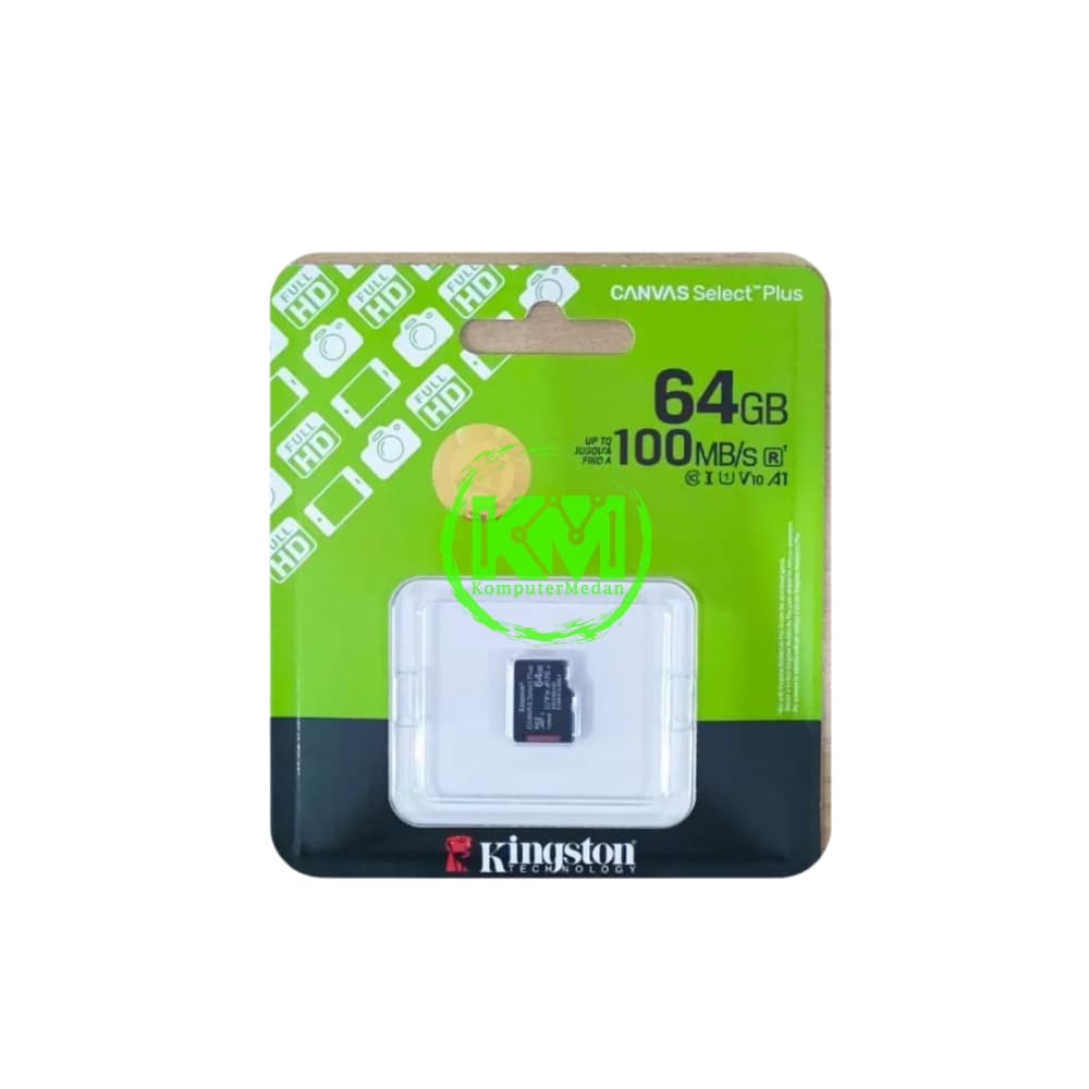 KINGSTON MICROSD CANVAS SELECT PLYS 64GB 100MB MEMORY CARD - Image 1